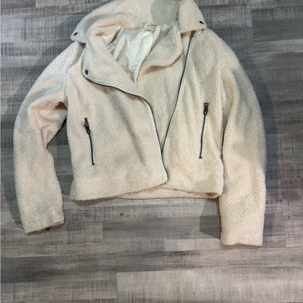Max Studio Cream Teddy Jacket
